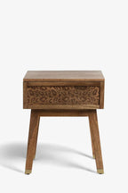 Natural Leopard Print Bedside Table