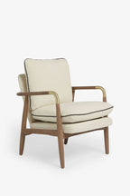 Natural & Black Piping Signature Accent Chair