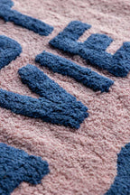 Navy & Pale Pink C'est La Vie Bath Mat