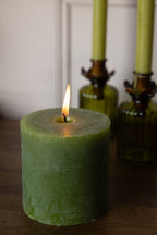 Olive Green Pillar Candle