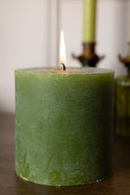Olive Green Pillar Candle