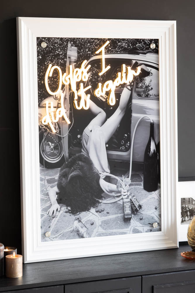 Oops I Did It Again...Framed Neon Wall Light - Available in Two Options