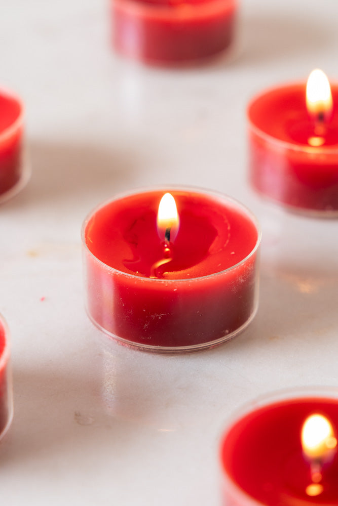 Pack of 20 Tealight Candles in Deep Red