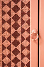 Pale Pink Diamond Embossed Bedside Table