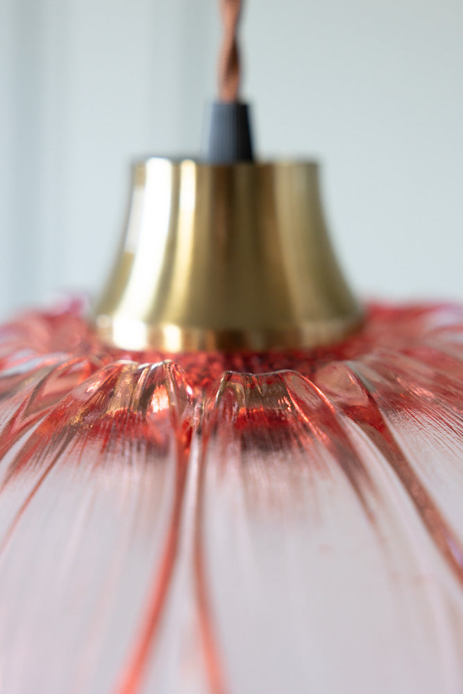 Pale Pink Flower Glass Easyfit Ceiling Light Shade