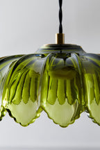 Gold & Green Pendant Desert Island Palm Light