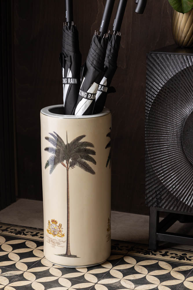 Palm Tree, Royal Seal Inspired Printed Umbrella Stand