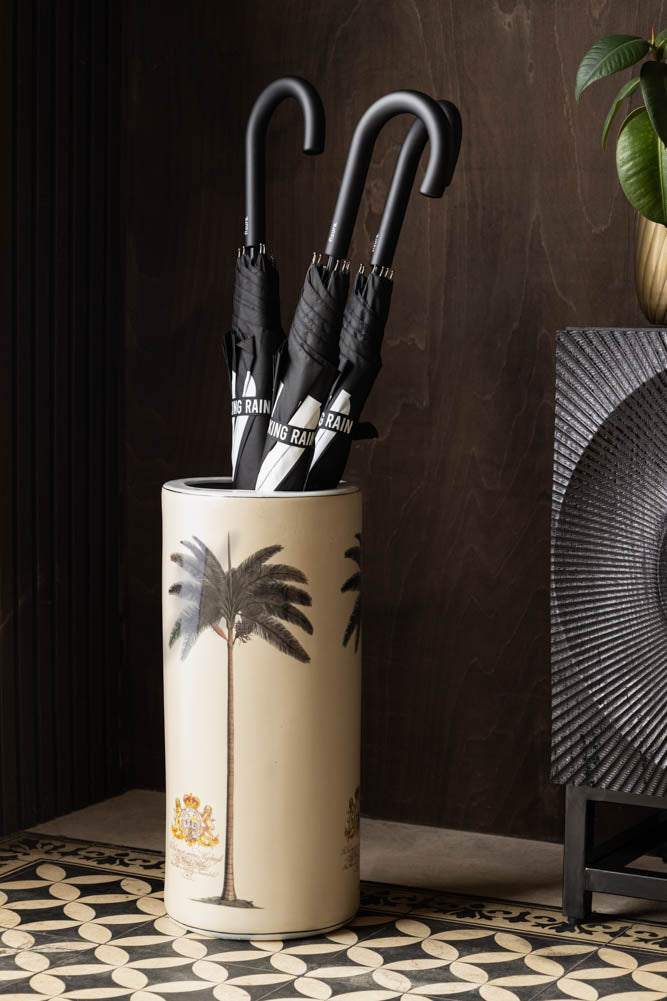 Palm Tree, Royal Seal Inspired Printed Umbrella Stand