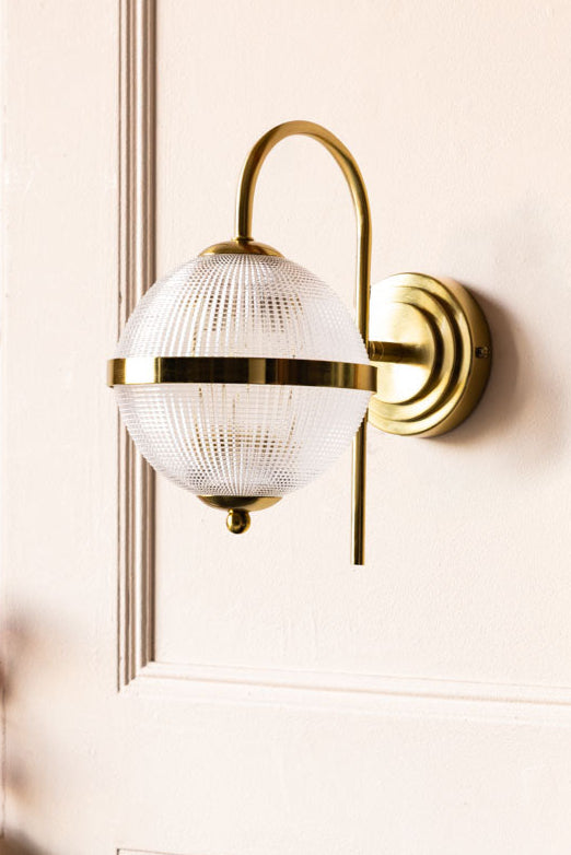 Parisian Gold & Glass Globe Wall Light