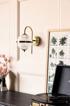 Parisian Gold & Glass Globe Wall Light