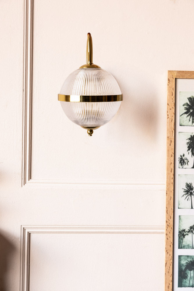 Parisian Gold & Glass Globe Wall Light