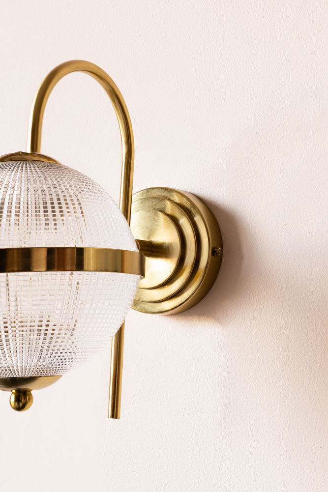 Parisian Gold & Glass Globe Wall Light