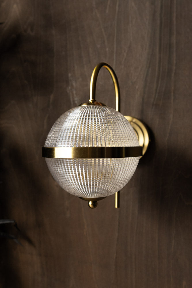 Parisian Gold & Glass Globe Wall Light