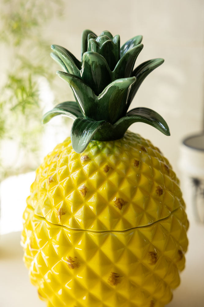 Large Ceramic Pineapple Storage Jar