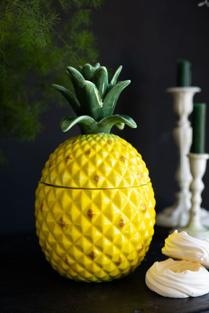 Large Ceramic Pineapple Storage Jar