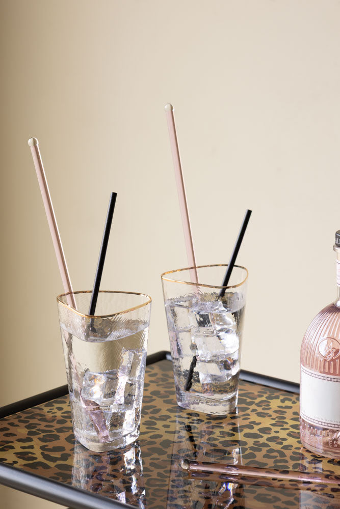 Pink Glass Cocktail Stirrer