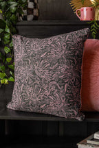 Pink Velvet Embroidered Tiger Cushion