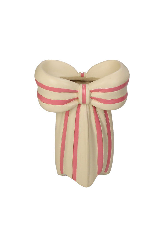 Pink & Cream Bow Vase