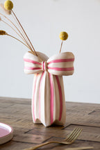Pink & Cream Bow Vase