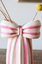 Pink & Cream Bow Vase