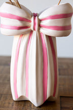 Pink & Cream Bow Vase
