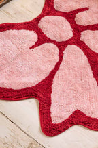 Pink & Red Bow Shape Bath Mat