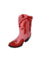 Pink & Red Cowgirl Boot Vase