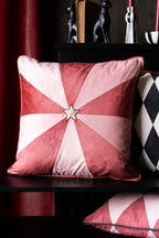 Pink & Red Embroidered Star Cushion