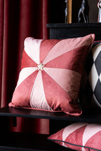 Pink & Red Embroidered Star Cushion