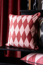 Pink & Red Embroidered Star Cushion