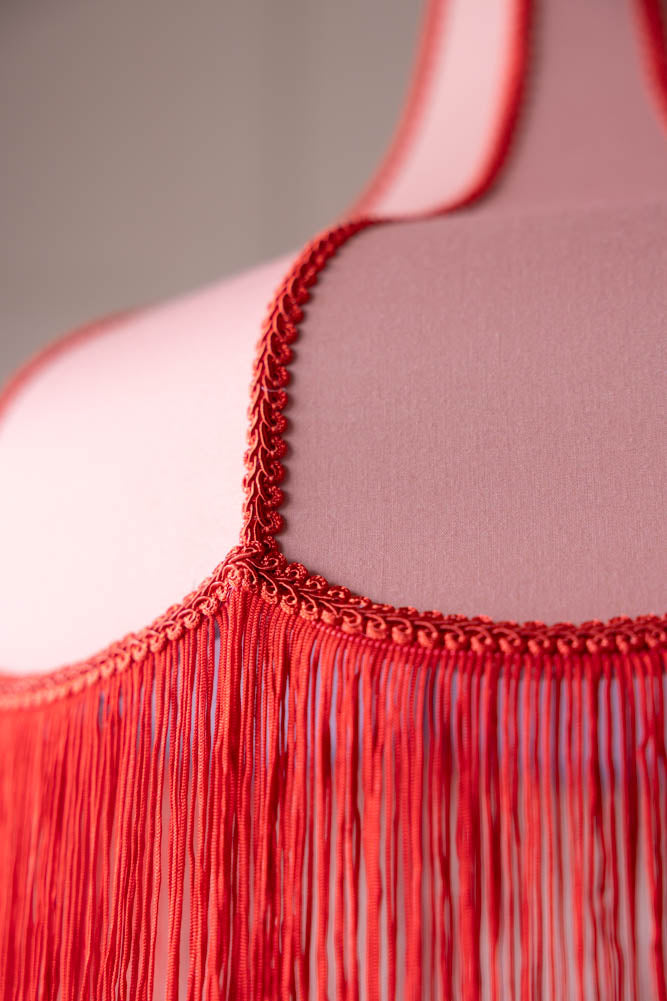 Pink & Red Tassel Edge Ceiling Light