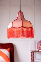 Pink & Red Tassel Edge Ceiling Light