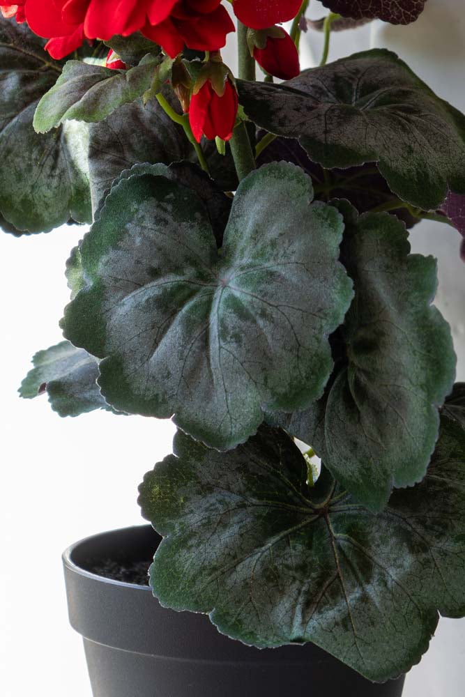Potted Faux Red Geranium