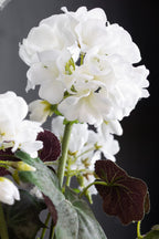 Potted Faux White Geranium