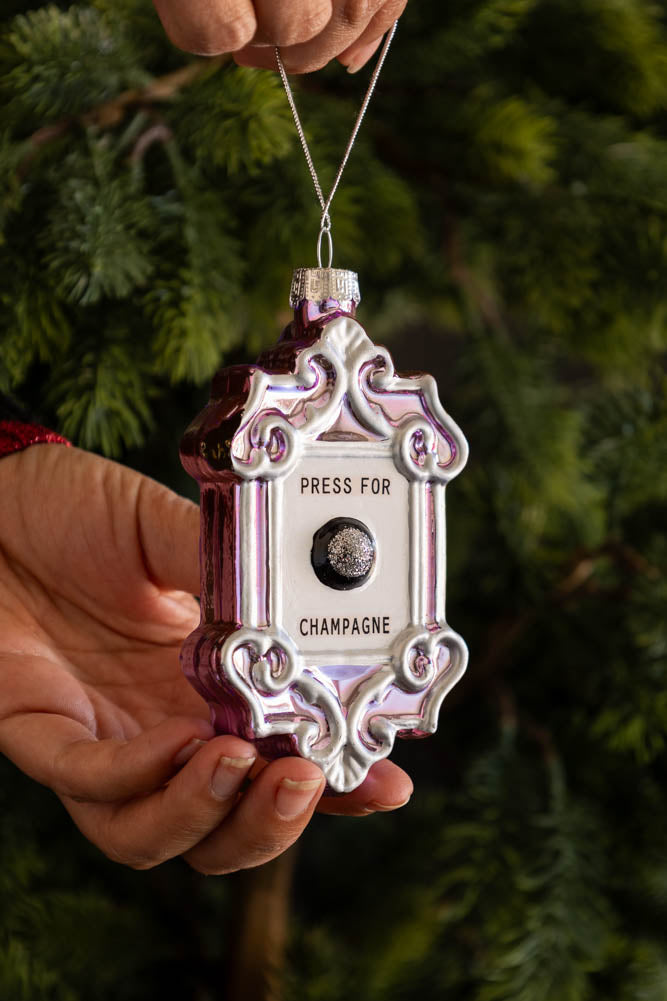 Press For Champagne Glass Christmas Tree Decoration