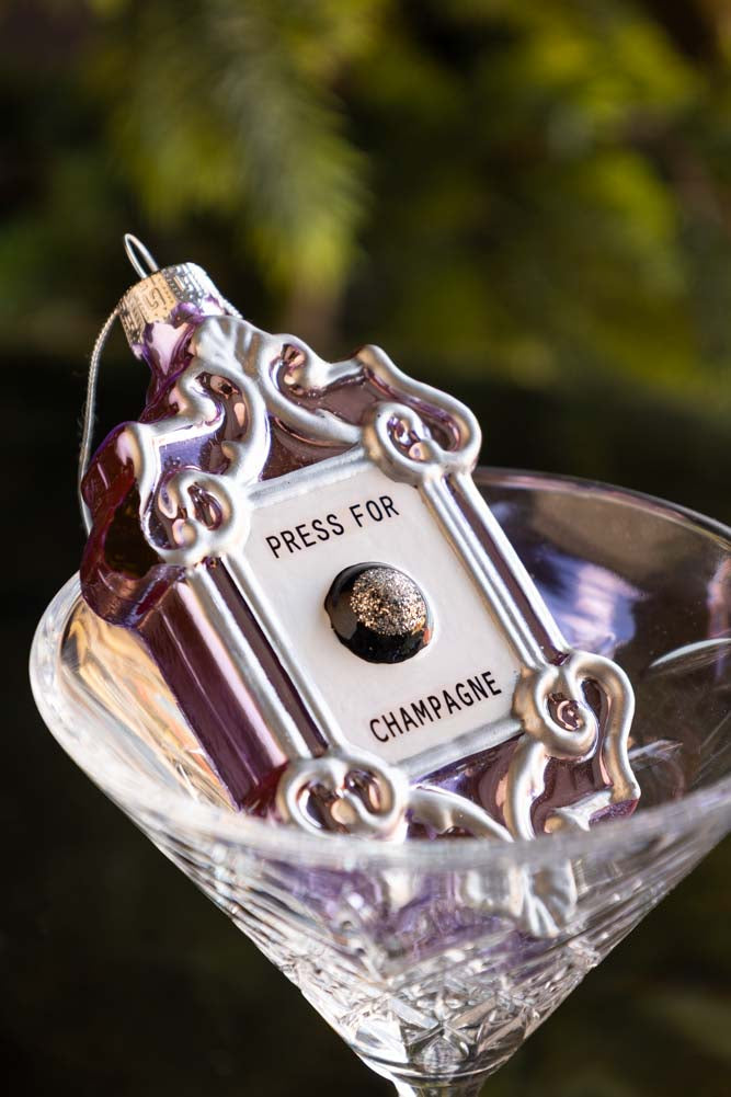 Press For Champagne Glass Christmas Tree Decoration