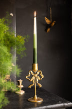 Pretty Gold Metal Bow Candle Holder