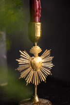 Pretty Gold Milagro Heart Candle Holder