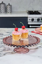 Pretty Pink Glass Cakestand