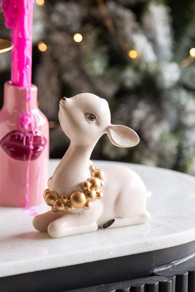 Pretty Pink Sitting Deer Ornament