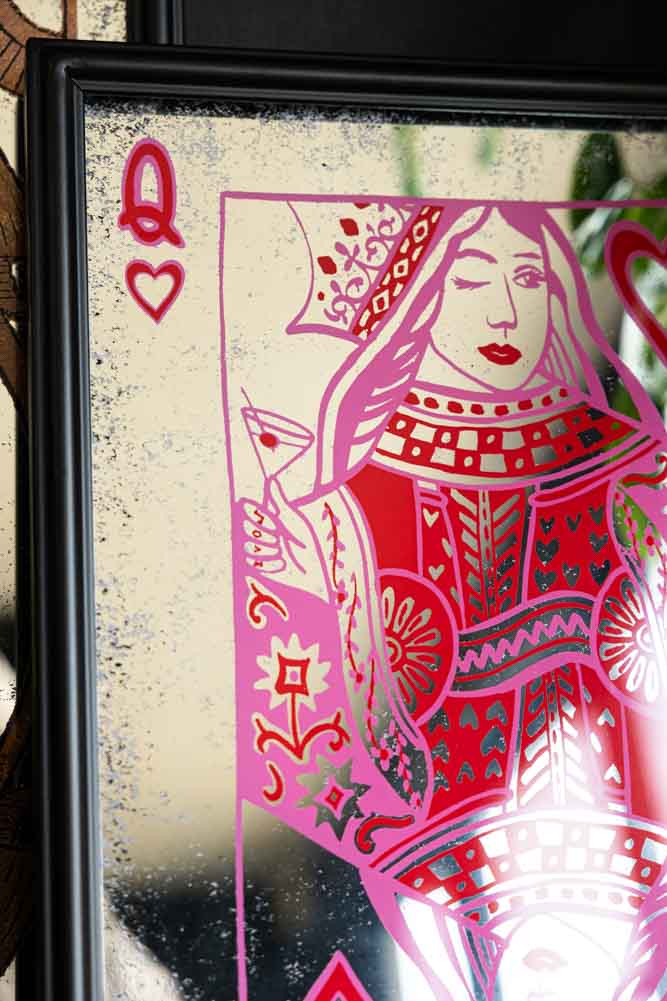 Queen Of Hearts Decorative Playing Card Mirror