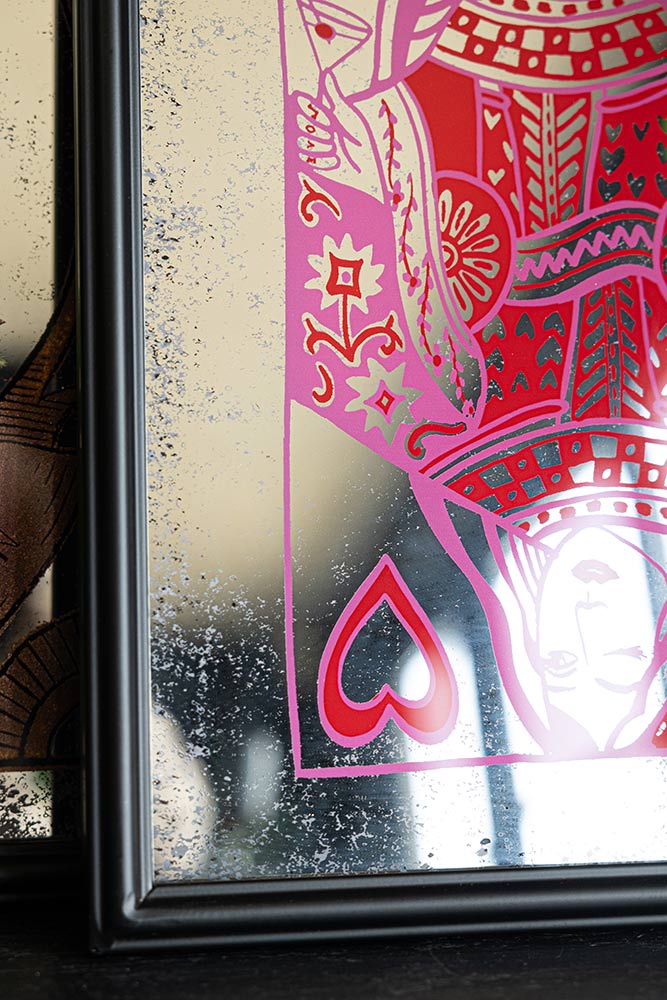 Queen Of Hearts Decorative Playing Card Mirror