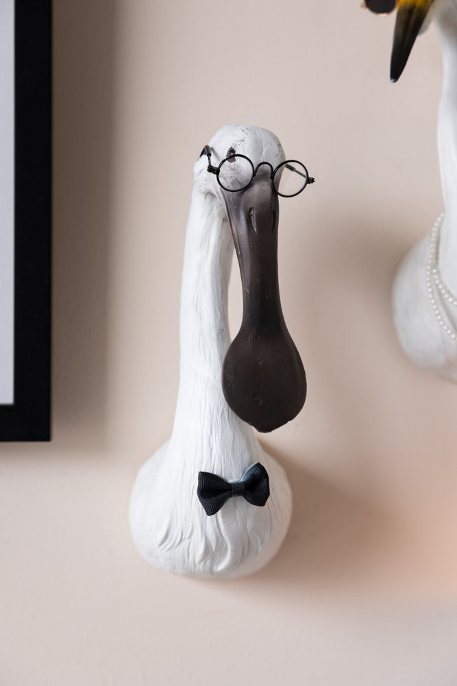Sharon The Quirky Bird With Spectacles & Bow Tie Wall Art
