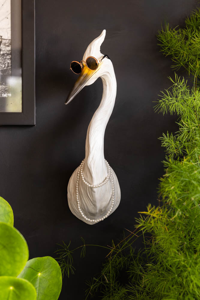 Ozzy The Quirky Bird With Sunglasses & Necklace Wall Art