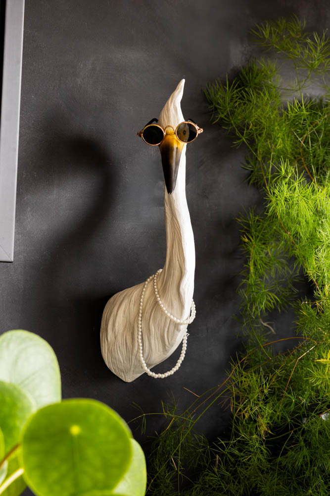 Ozzy The Quirky Bird With Sunglasses & Necklace Wall Art