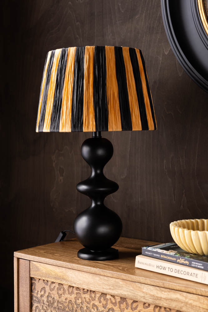 Raffia Black & Natural Stripe Easyfit Lampshade