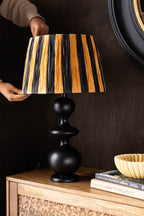 Raffia Black & Natural Stripe Easyfit Lampshade