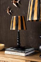 Small Black Bobbin Bedside Table Lamp
