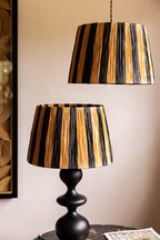 Raffia Black & Natural Stripe Easyfit Lampshade