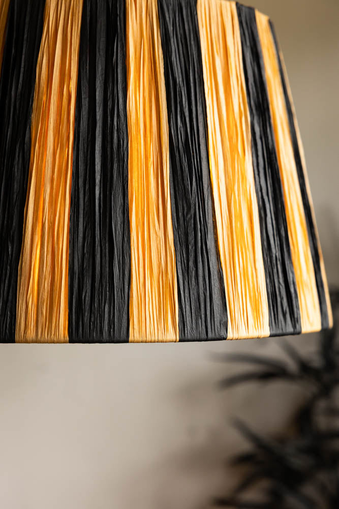 Raffia Black & Natural Stripe Easyfit Lampshade
